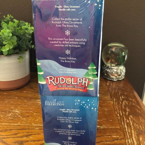 Rudolph The Red Nosed Reindeer Brass Key Christmas Ornaments Factory Sealed - Picture 3 of 4